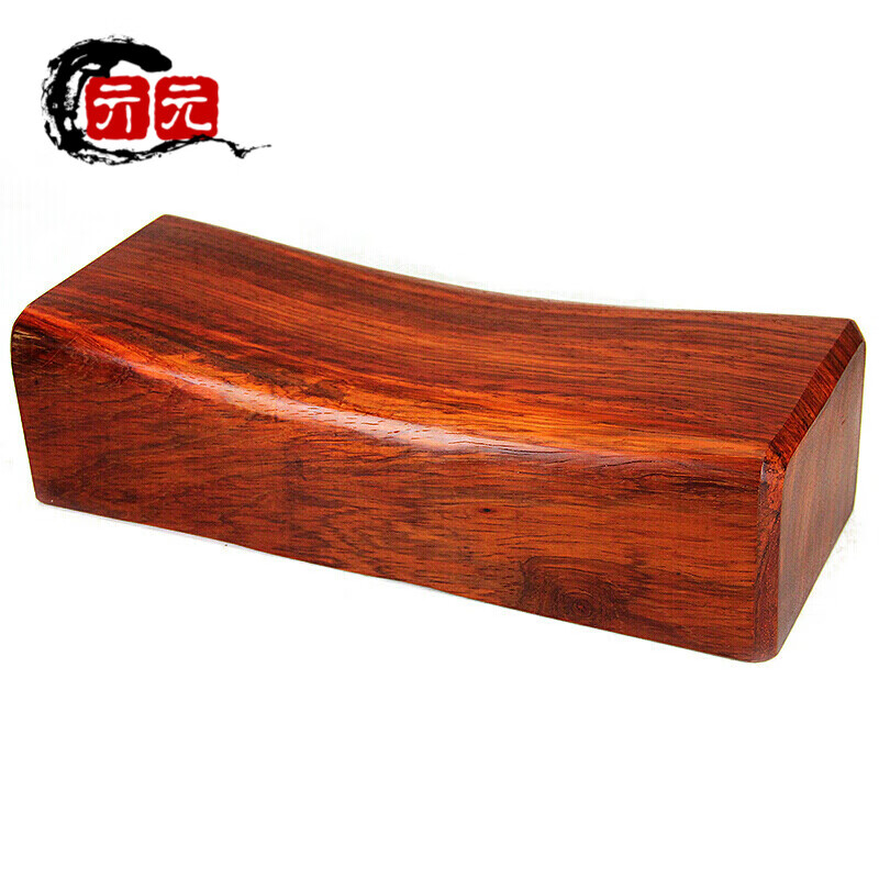 亓元崖柏（側(cè)崖柏）木枕頭方形頸椎枕 實(shí)木硬枕牽引按摩手工藝品 【紅花梨木】寬12cm高8cm