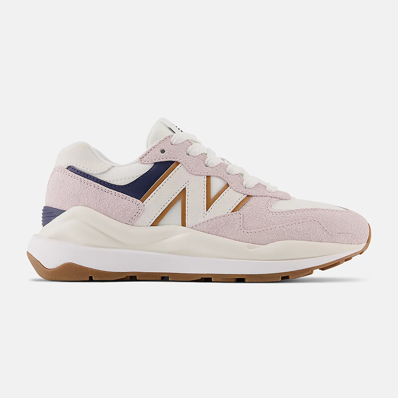 balance新百伦 57/40 绒面复古低帮休闲鞋 耐磨防滑女士运动鞋 海盐粉