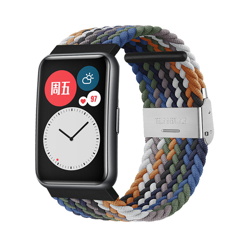 适用huawei华为watch fit new手表表带编织尼龙腕带tia-b19/b09精织