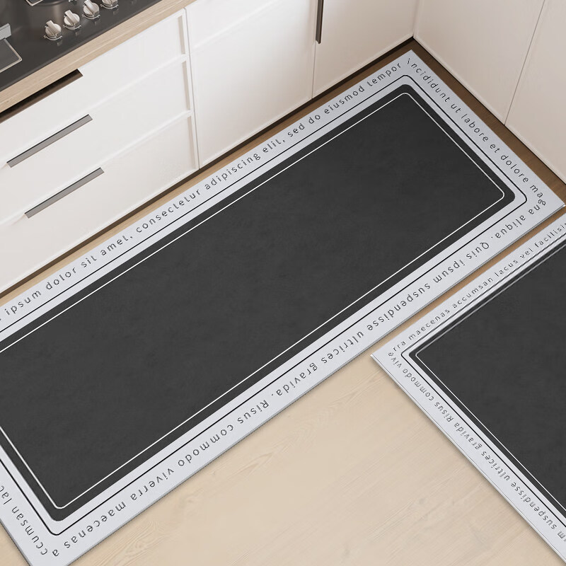 地垫防水防油 可擦免洗 脚垫简约家用pvc长条防滑耐脏垫子 一缕炊烟