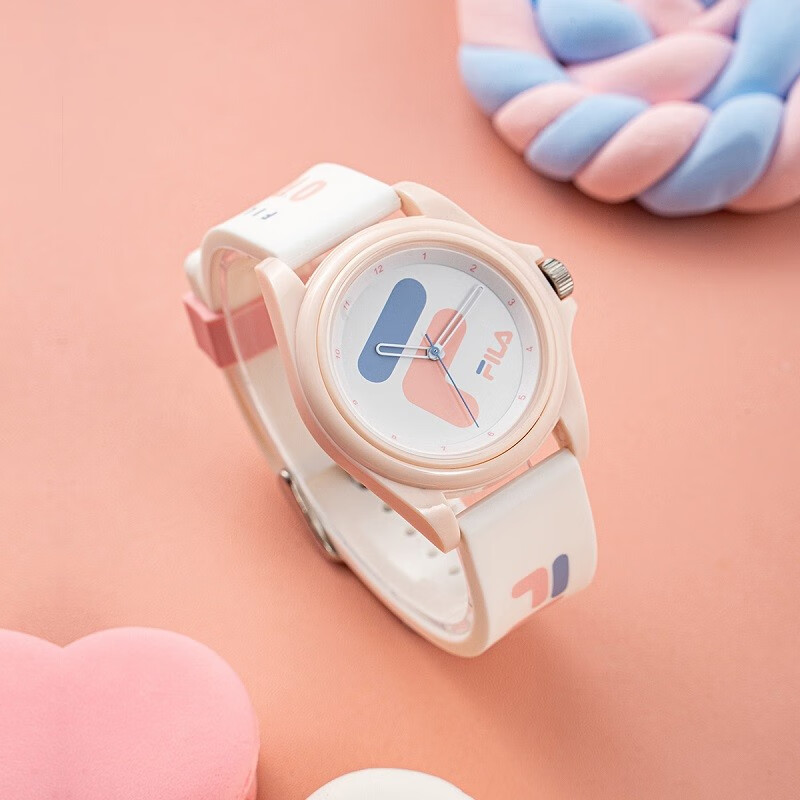 斐乐（FILA）手表时尚硅胶石英表男女情侣表学生防水腕表运动潮流男表6113 草莓粉FLM38-6113-025数字刻度