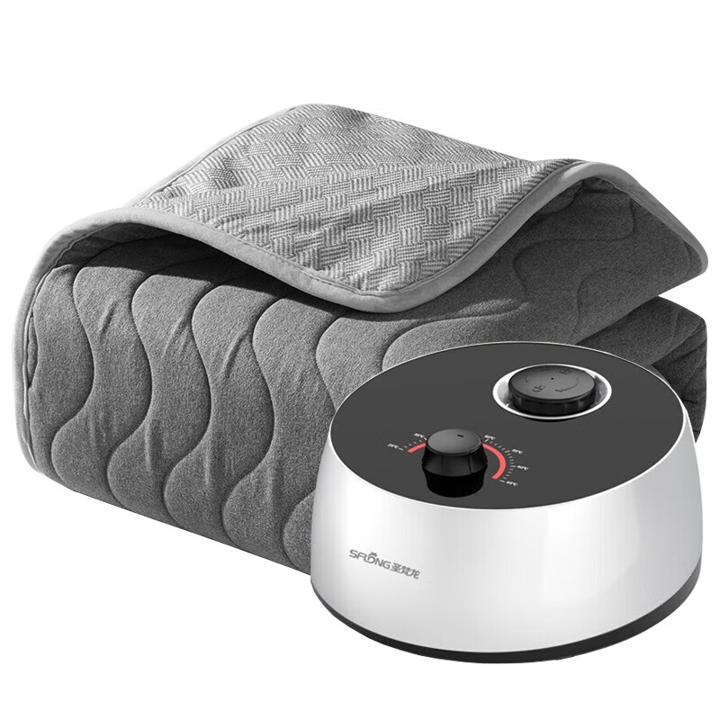 圣梵龙（SHENGFANLONG）电热毯水暖毯双人水电褥子水暖炕水热毯水暖床垫家用恒温加热床垫 旋钮款-亚麻灰（加厚） 90*180cm