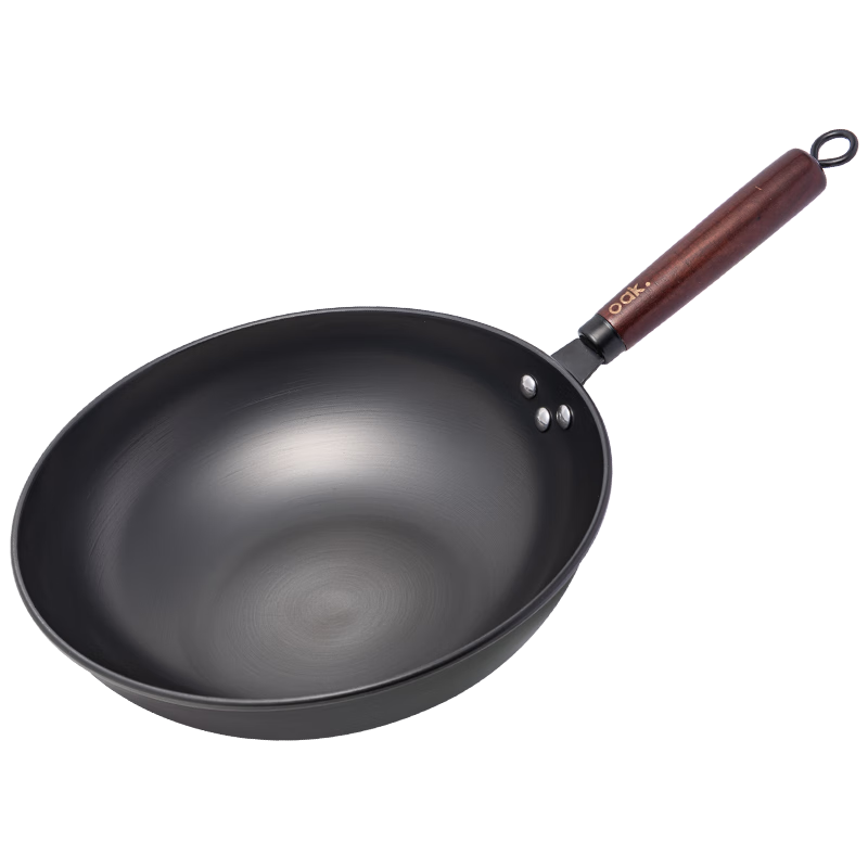 欧橡（OAK）铁锅炒锅家用炒菜锅不粘锅无涂层老式熟铁炒锅无盖32cm C1522