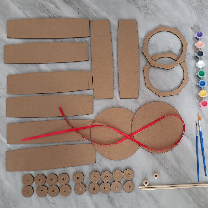 宝收纳盒diy自制乐器废物利用幼儿园玩教具手工制作大鼓材 腰鼓材料包