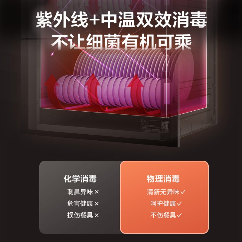 万和（Vanward）消毒柜 家用嵌入式 二星级母婴消毒 100L双层大容量 餐具碗筷茶具婴儿奶瓶消毒 ZTD100Q-D5 二星级 100L 母婴消毒