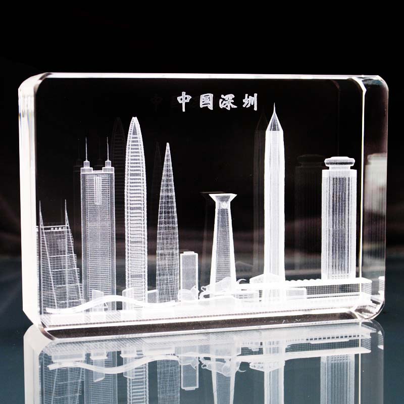旭杉斯深圳纪念品水晶深圳旅游纪念品华润平安大厦地标建筑模型装饰