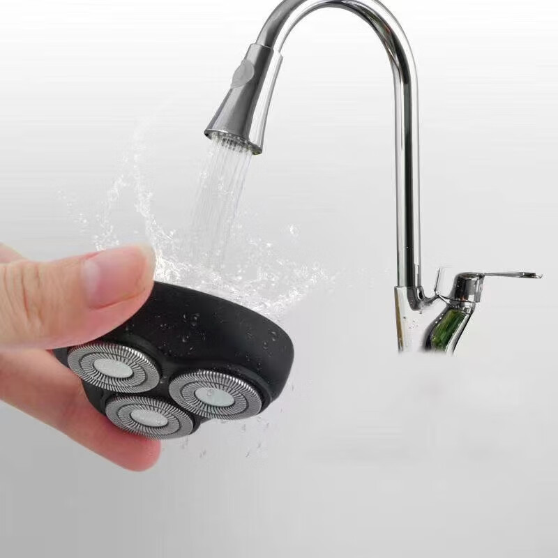 电动剃须刀男士刮胡刀胡子刀充电式家用便携浮动三刀头 黑色