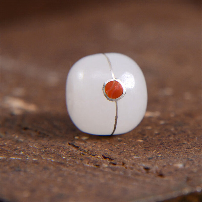 snqp和田玉金银错散珠新疆白玉吊坠老型单颗掐丝珐琅文玩配饰