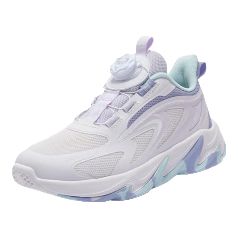 361°【商場同款】童鞋女童兒童跑鞋年春秋中大童新款運動鞋 玫瑰水紫色/淡粉紫/柔紫色 35