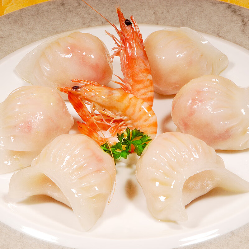 十里馋 早茶点心  广式水晶虾饺皇虾皇饺广东港式大虾仁饺子蒸饺1500g