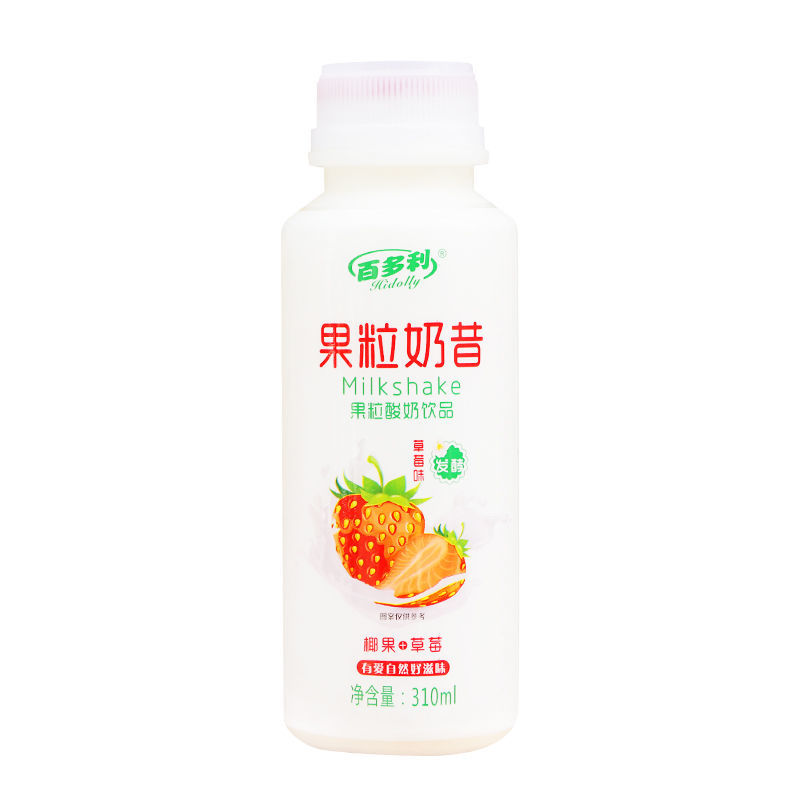 草莓果粒奶昔 310ml*6瓶 百多利果粒奶昔脱脂牛奶