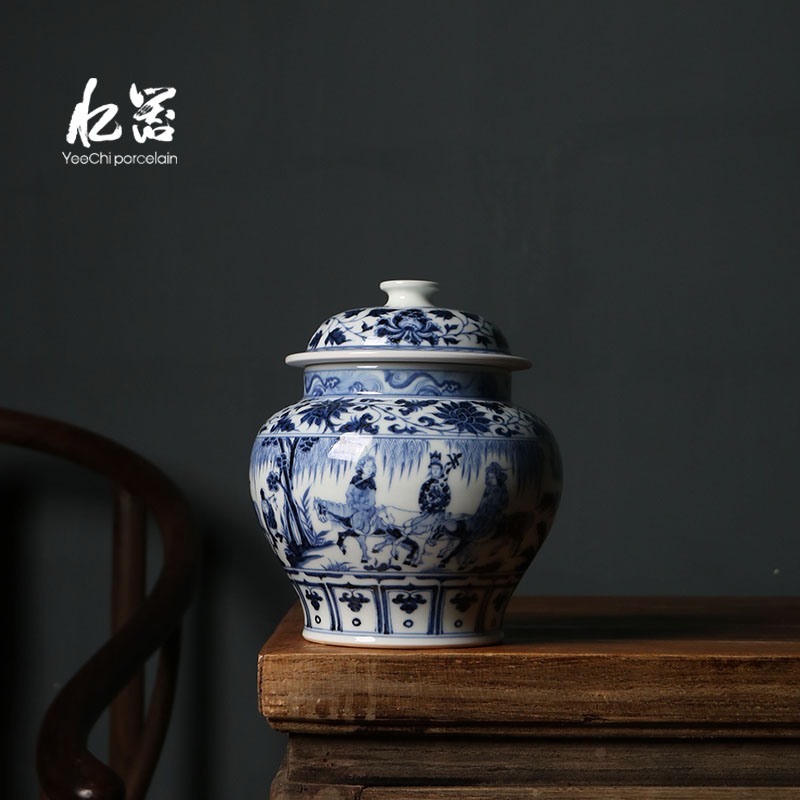 忆器  蓝本慕古元青花八大罐系列之昭君出塞  景德镇高端仿古陶瓷摆件