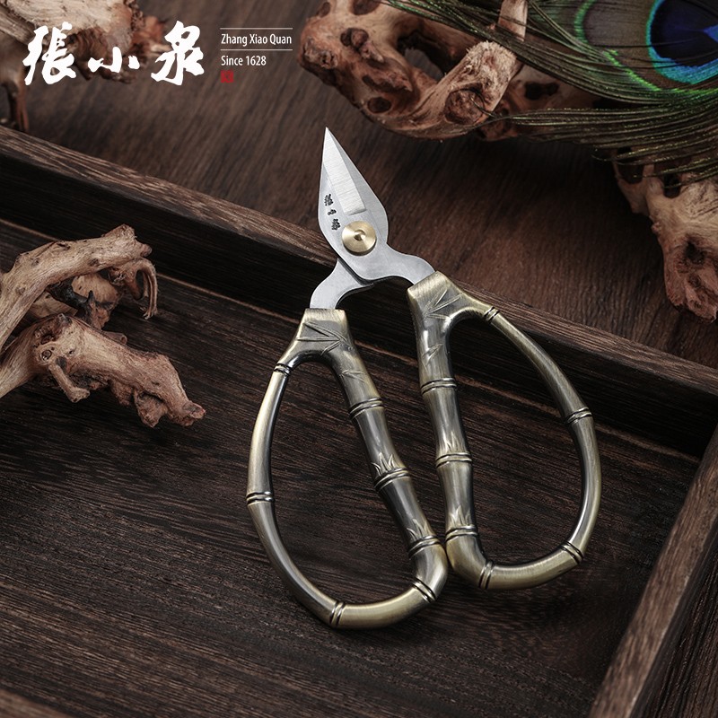 张小泉剪刀竹节指甲剪刀合金不锈钢修甲脚趾强力甲沟夹沟剪子厚甲美甲 青古铜 竹节指甲剪