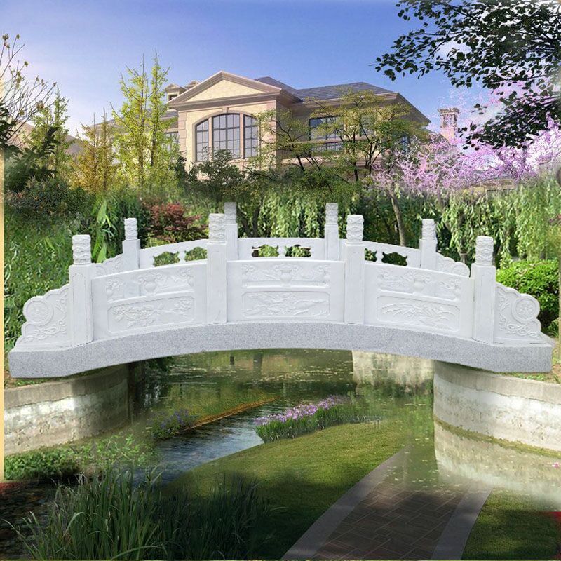 栏杆汉白玉小石桥大理石园林庭院石桥栏板景观雕塑厂家供应 小石桥