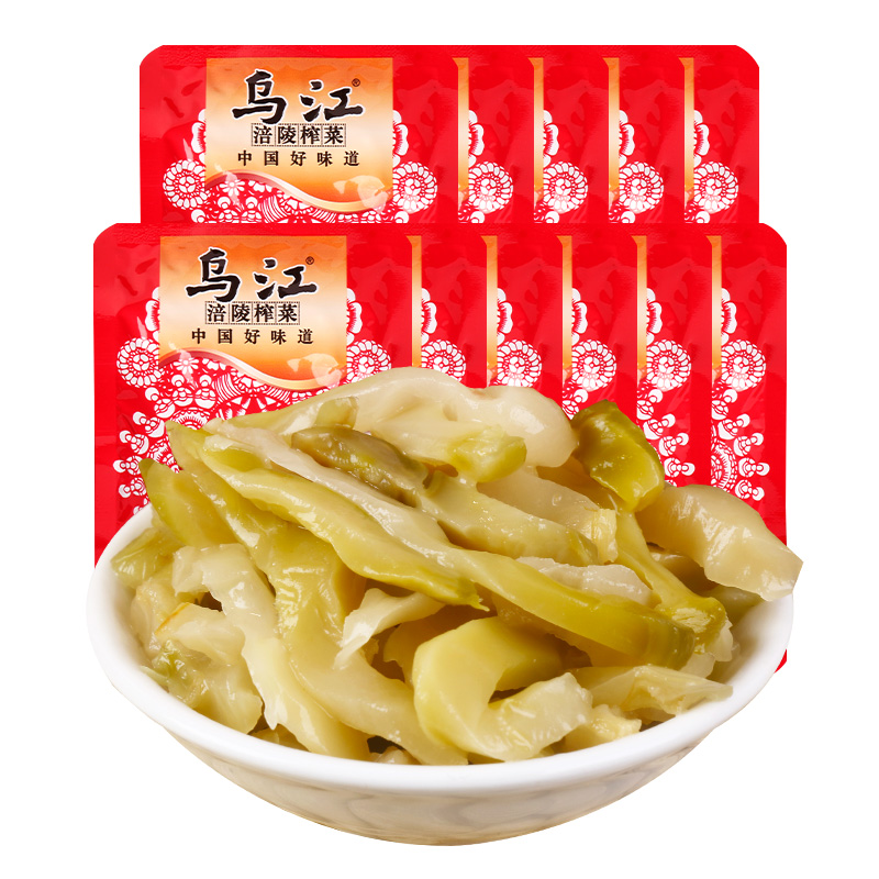 涪陵榨菜 袋装家用小包开袋即食微辣咸菜下饭菜佐餐小菜 乌江清淡榨菜15g*15袋