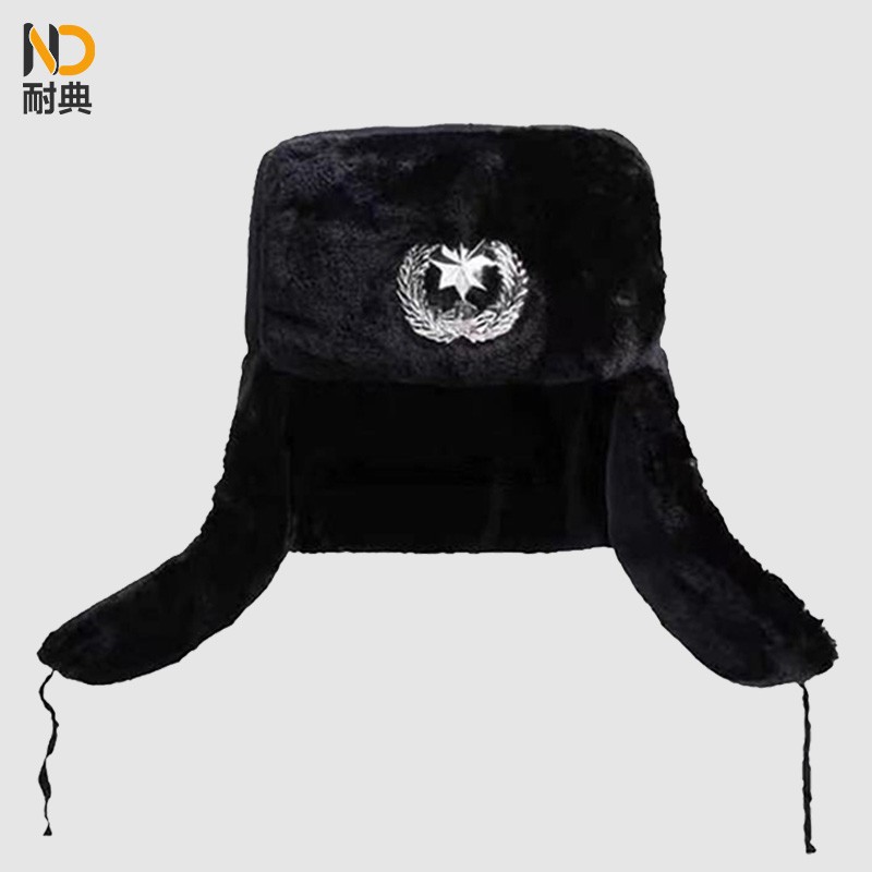 耐典 保安棉帽2011式冬季执勤保暖帽加厚加绒护耳小区物业防寒帽保安