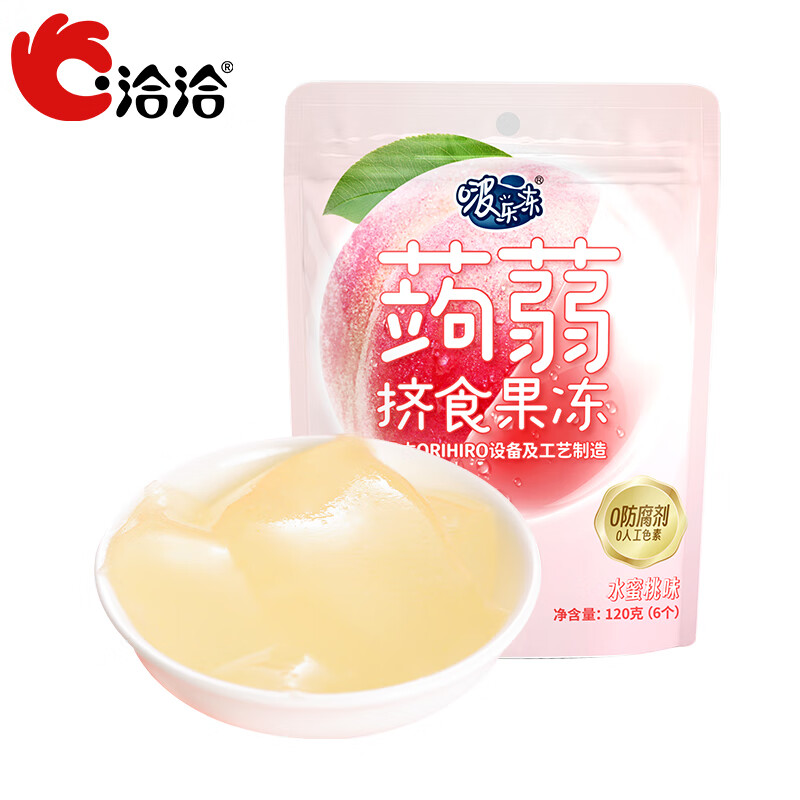 洽洽蒟蒻挤食果冻果汁果冻120g 水蜜桃味