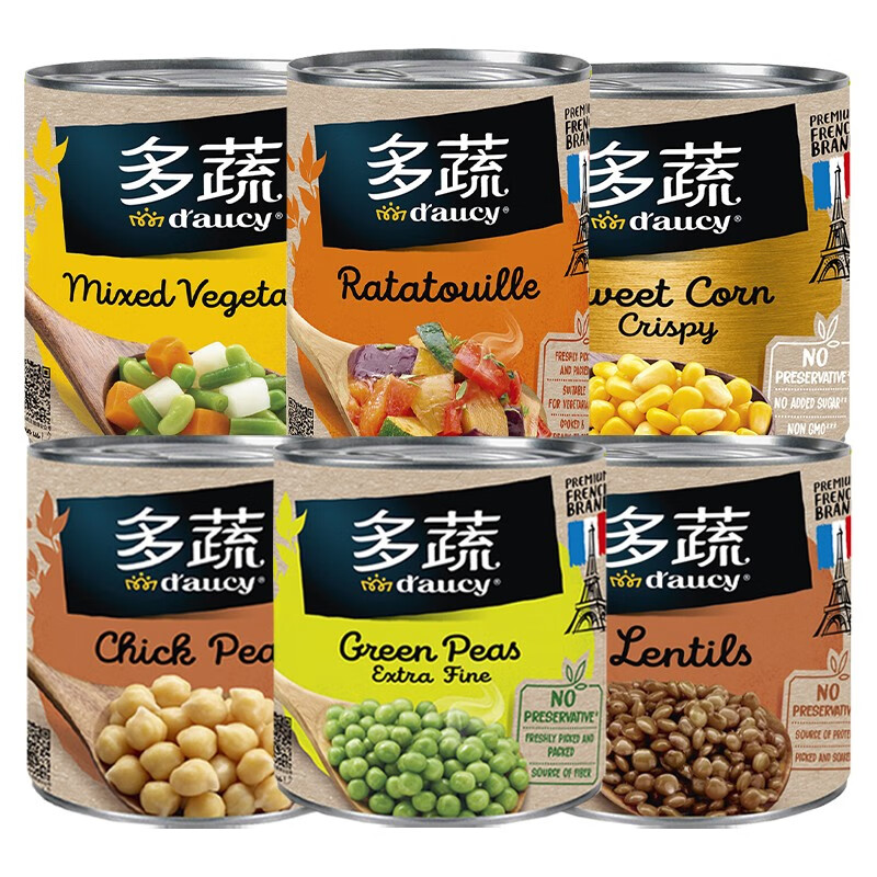 法国进口多蔬daucy蔬菜罐头*3罐/1罐 规格可选 玉米/什锦/普罗旺斯烩