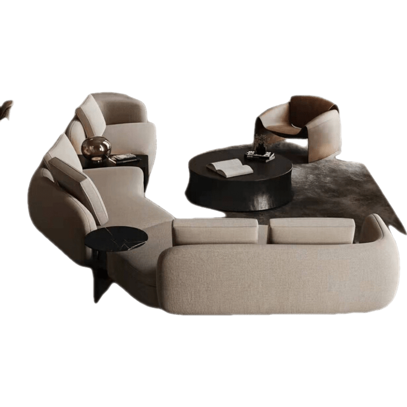 【买沙发送茶几】迪伦公 沙发 意式Bauhaus设计师轻奢现代极简大户型泰迪绒大平层别墅布艺羊羔绒 单人位【长93厘米】(小泰迪绒)