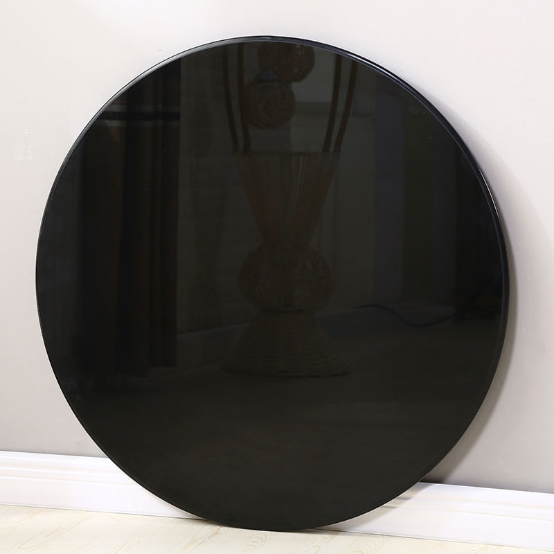 转盘圆形家用酒店餐桌圆桌面黑色玻璃转盘茶几台面 黑玻璃面(无底座)