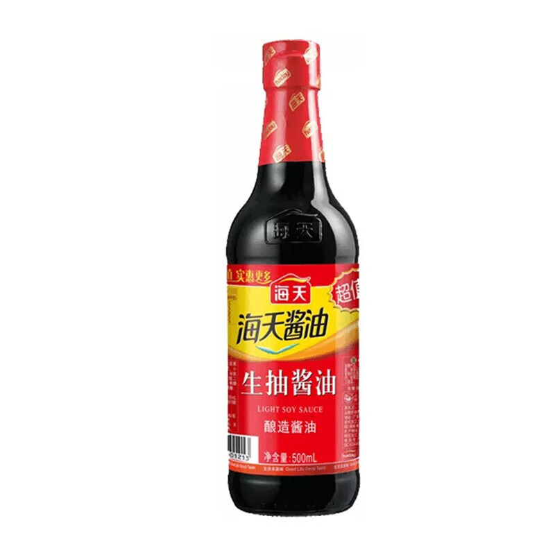 海天生抽酱油500ml小瓶装家用炒菜凉拌火锅酿造黄豆酱油点蘸调料 500ml