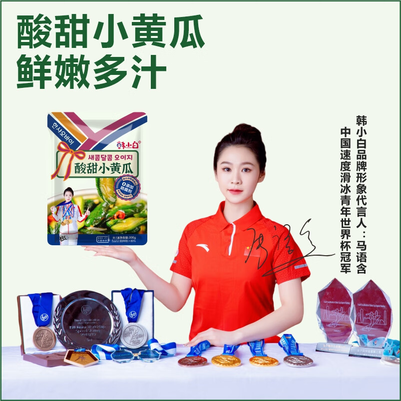 韩小白酸甜小黄瓜 腌制酸黄瓜爽口开胃手工制作冰袋冷鲜发货 300g×4袋