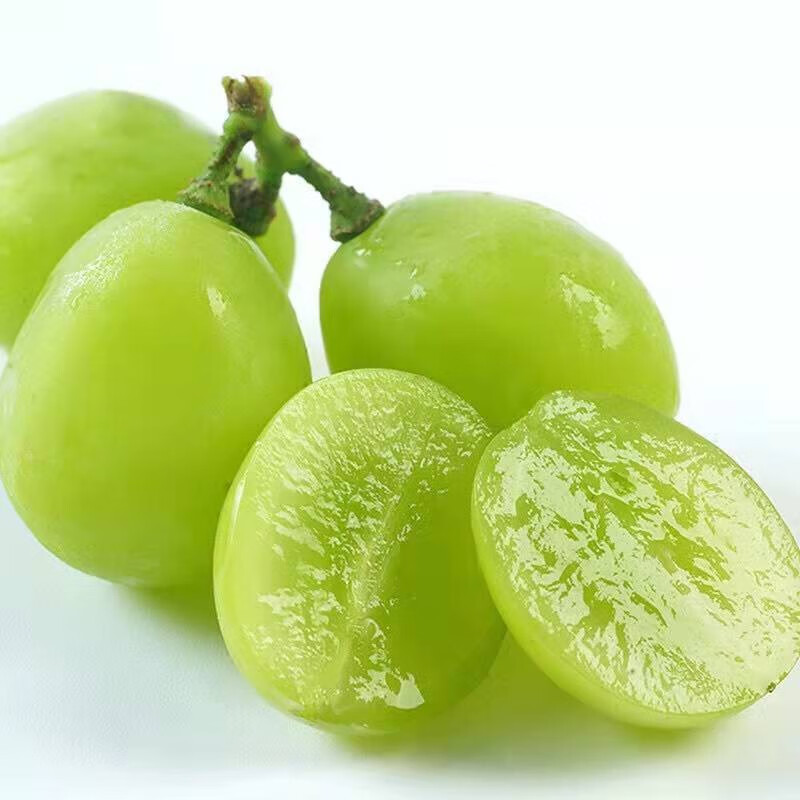 鹏翔宇【顺丰包邮】正宗阳光玫瑰葡萄薄皮香印脆甜无籽青提应季生鲜水果 净重3斤【8-10克】精选中果