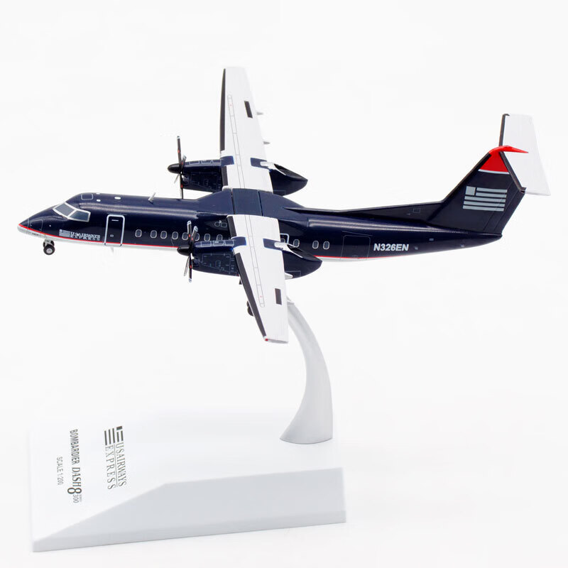 合金 全美航空jc wings 1:200 飞机模型 庞巴迪冲8q300 n326en 模型要