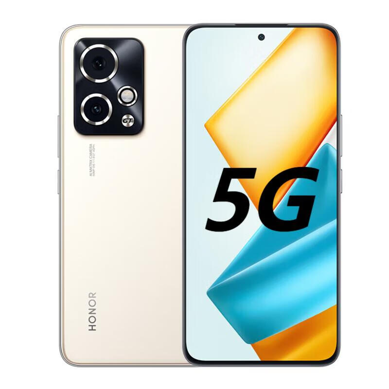 荣耀90GT 新品5G手机【全新正品+现货速发】超大底旗舰主摄 绿洲护眼屏 直屏手机NFC 燃速金 12GB+256GB 5G全网通