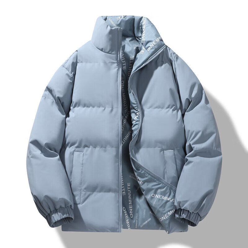 卡柏奇棉服男冬季棉服情侣款双面穿大码保暖运动外套 蓝色 M