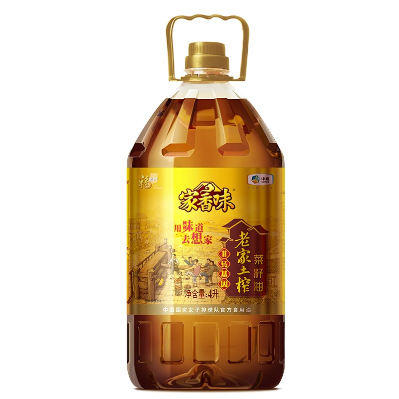 家香味 老家土榨菜籽油（非转基因）4L 食用油 中粮福临门出品