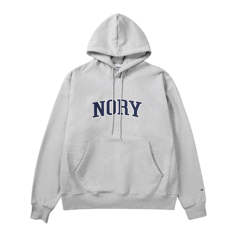 NORYBRAND 绒感莫兰迪色Logo连帽卫衣 简约多色长袖上衣 花灰色 S 京东折扣/优惠券