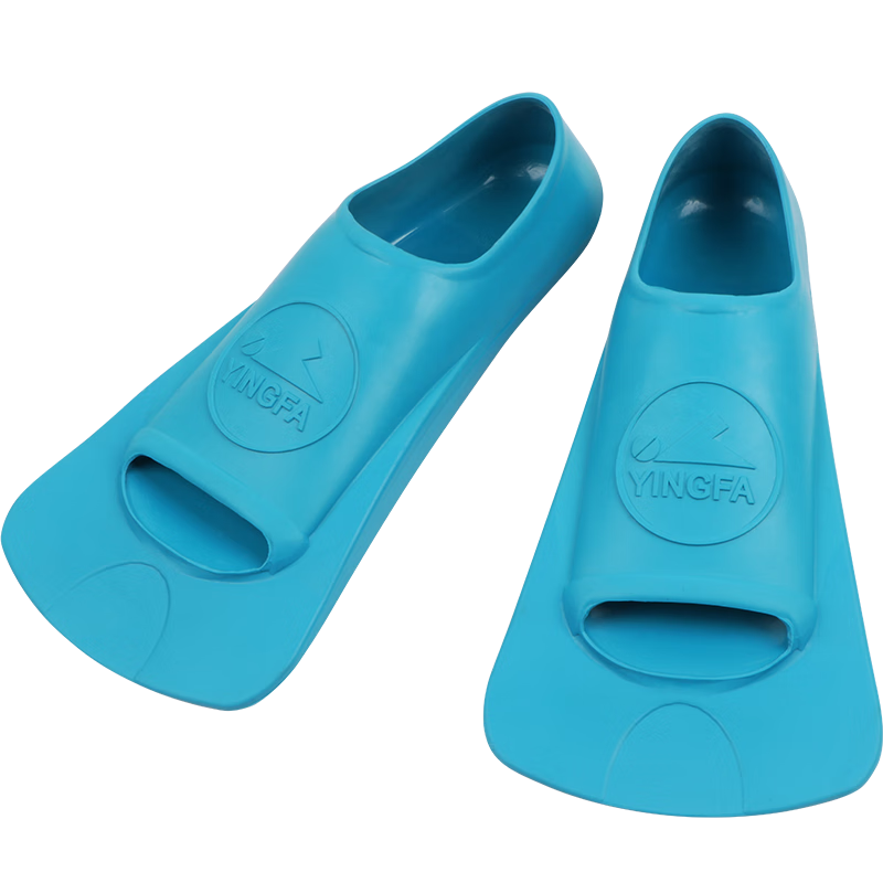 英發(fā)（YINGFA） 游泳腳蹼舒適專(zhuān)業(yè)游泳裝備 浮潛打水矯正提速訓(xùn)練軟橡膠長(zhǎng)短蛙鞋 短腳蹼-彩蘭 M (鞋碼:40-42碼)