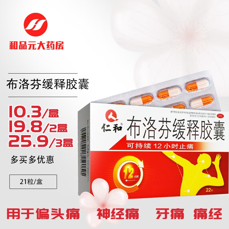 仁和品牌布洛芬缓释胶囊价格走势分析与用户评测|和品元大药房旗舰店