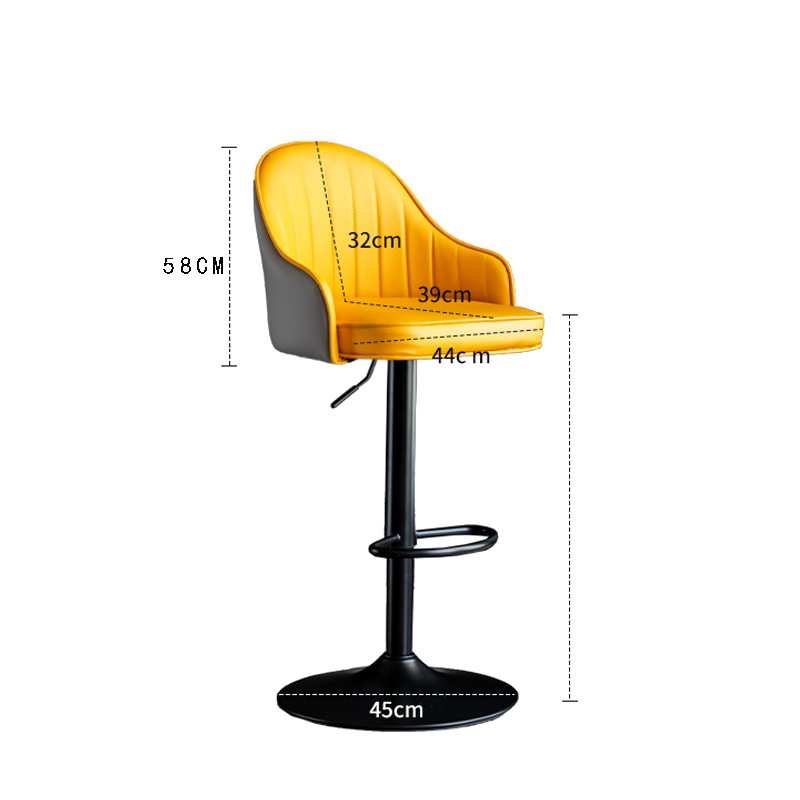 工来工往可升降吧台椅子高脚椅升降椅酒吧椅酒吧前台转椅现代简约轻奢吧椅 橘灰色