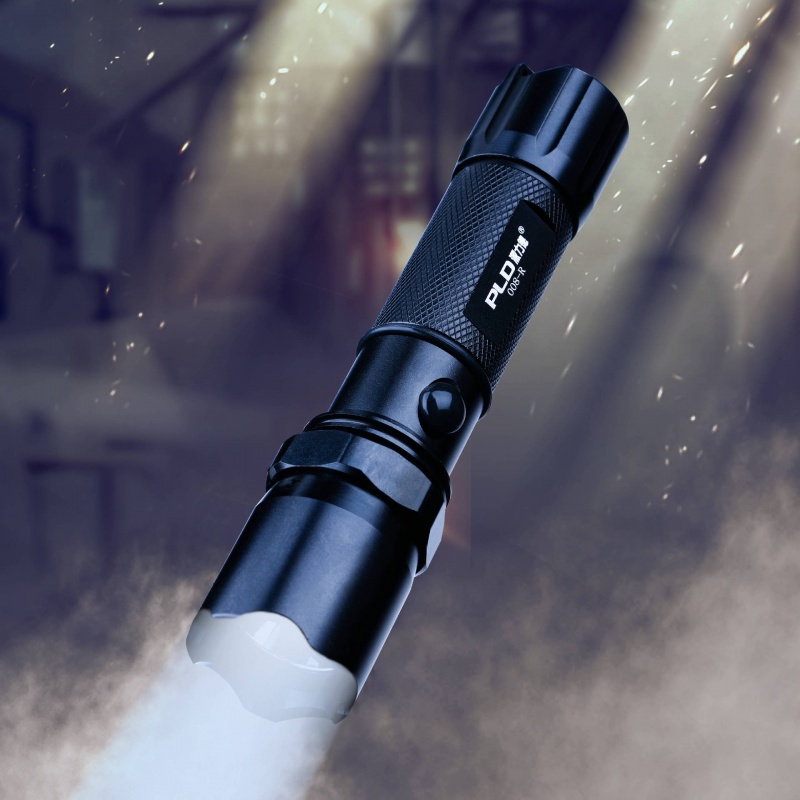 派力德pld铝合金强光手电筒led户外锂电池充电直充车充聚焦远射家用
