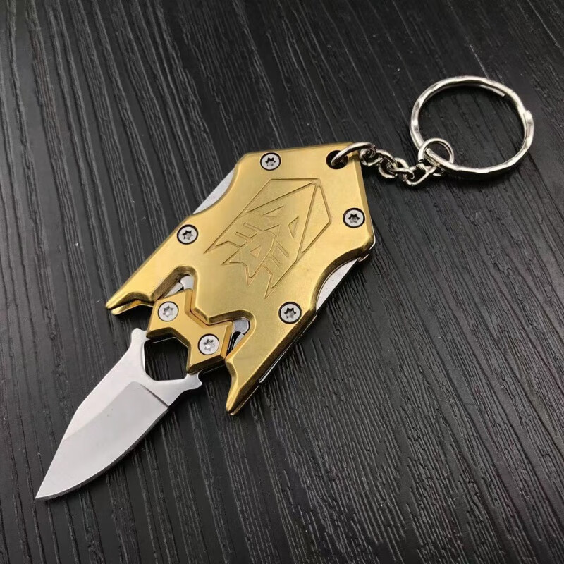 直跳自动刀 全钢手柄直跳双刃直弹射刀小刀自动伸缩刀户外刀具弹 金色