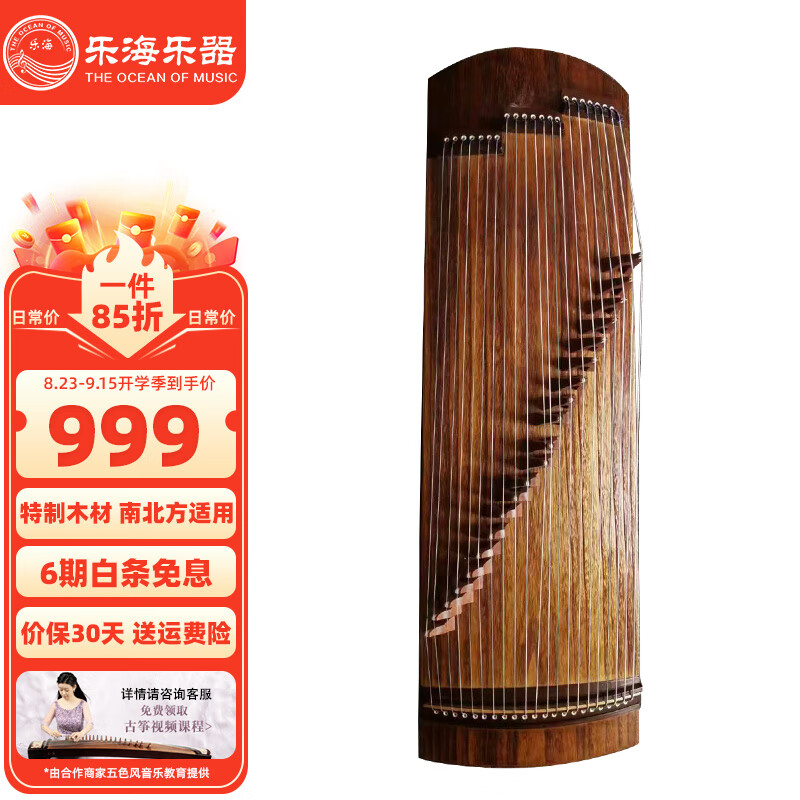 乐海古筝弹拔乐器初学入门便携一米小筝民族乐器 D8X 原木色使用感如何?