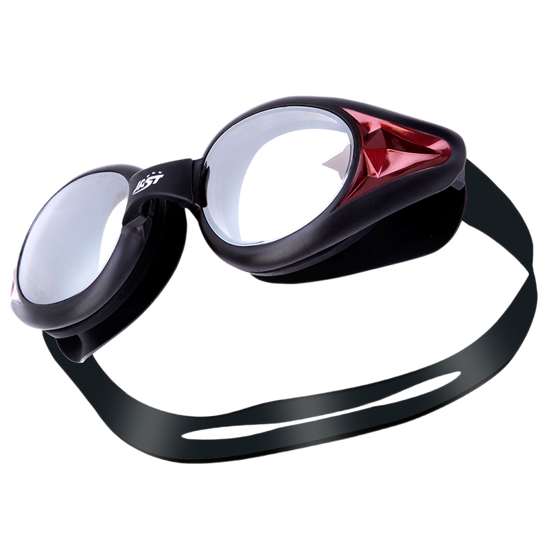 佳斯特（JAST）泳鏡女士高清防水防霧游泳鏡大框成人游泳眼鏡男游泳裝備泳鏡泳帽 606黑紅電鍍泳鏡