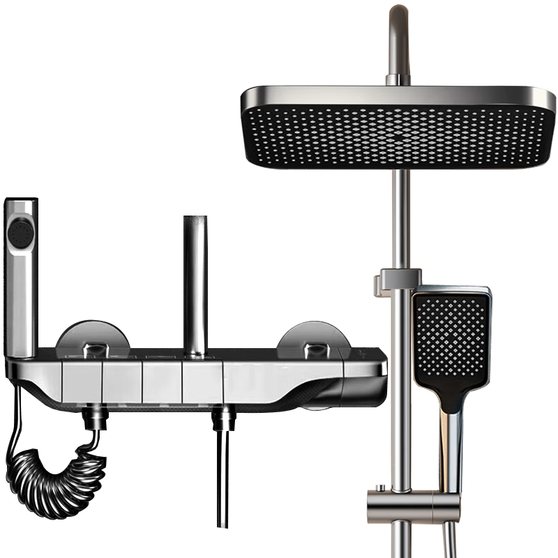 尊驰淋浴花洒套装全套家用钢琴按键控温增压浴室喷头淋雨器