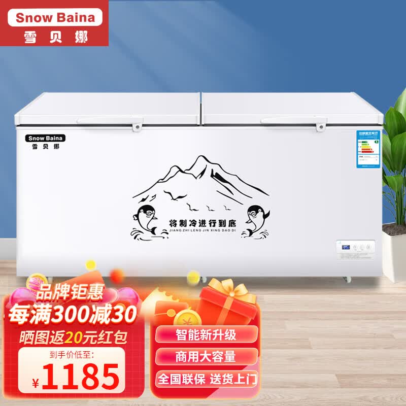 雪贝娜冰柜商用家用卧式冷柜大容量冷冻展示柜 688单温智能温控属于什么档次？