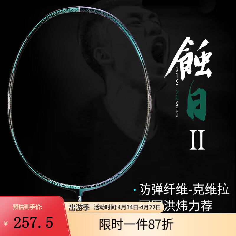 薰风(kumpoo) 蚀日二代羽毛球拍4u全碳纤维混合克维拉材质成人训练