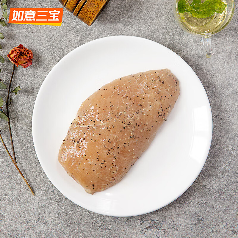 如意三宝黑椒鸡胸肉加热即食健身代餐轻食鸡胸脯肉冷冻 黑椒鸡胸肉100g*10包