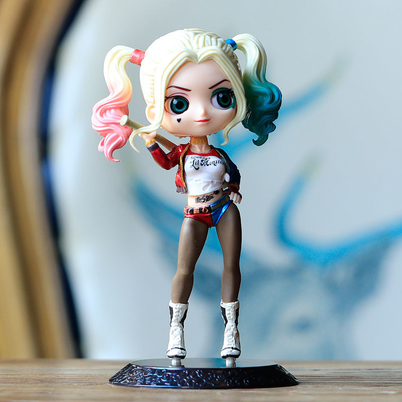 鹿珞 q版小丑joker 小丑女 dc 哈莉哈利奎恩q版装饰摆件 浅发小丑女