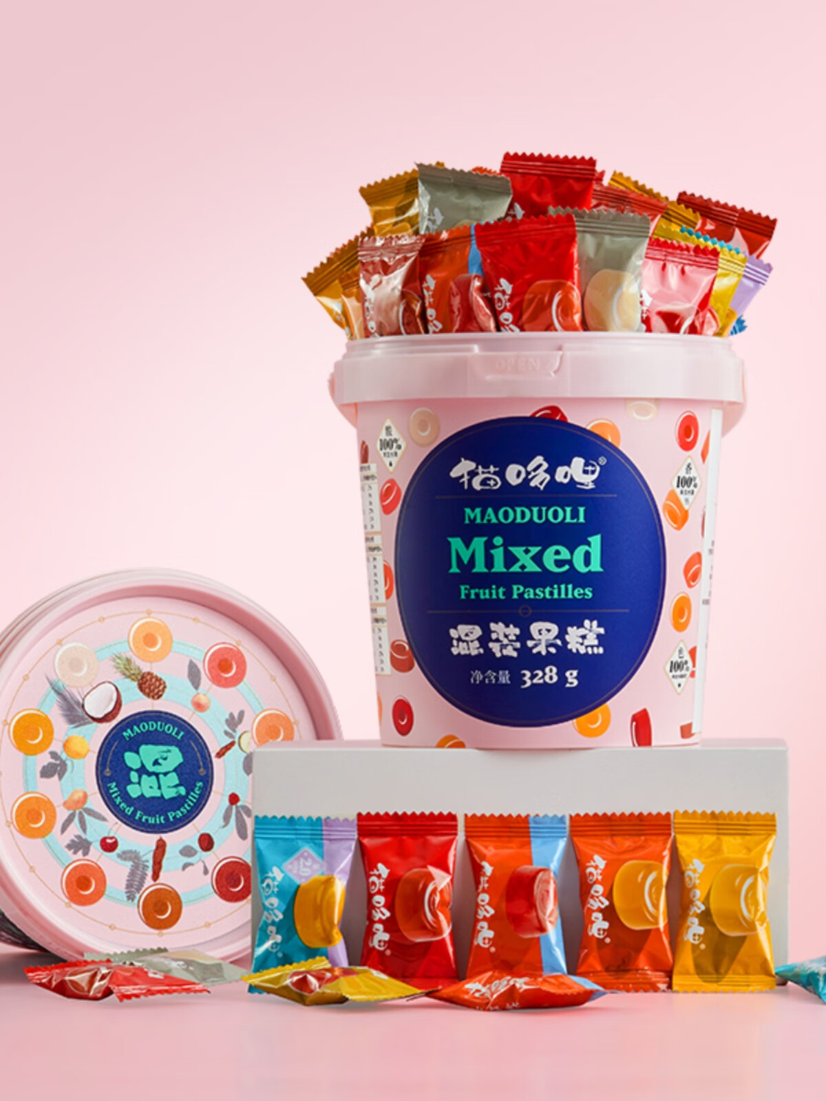 猫哆哩绿色健康食品混合果糕云南特产酸角酸枣果泥328g/桶 多种口味