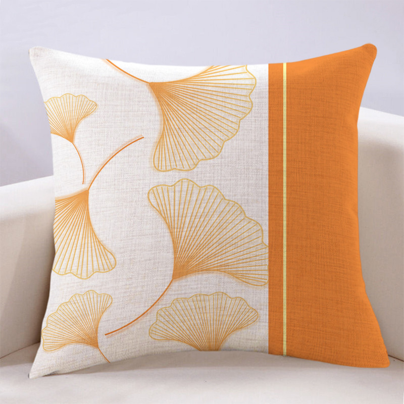 万燊简约现代唯美小清新银杏客厅沙发抱枕卧室床头靠背靠垫午睡趴趴枕 I款 60X60CM(枕套加枕芯）