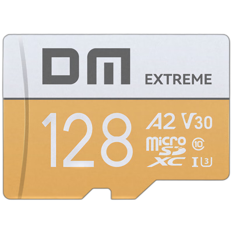 大迈（DM）128GB TF（MicroSD）存储卡 U3 C10 A2 V30 金卡 读速100MB/s 游戏机手机行车记录仪监控内存卡