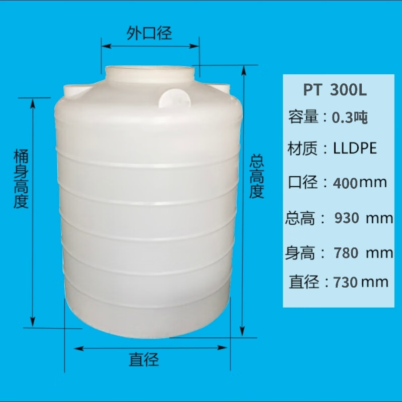 5/1/5/10吨大型pe储罐防腐储罐污水储存罐 300l水箱 常规白色