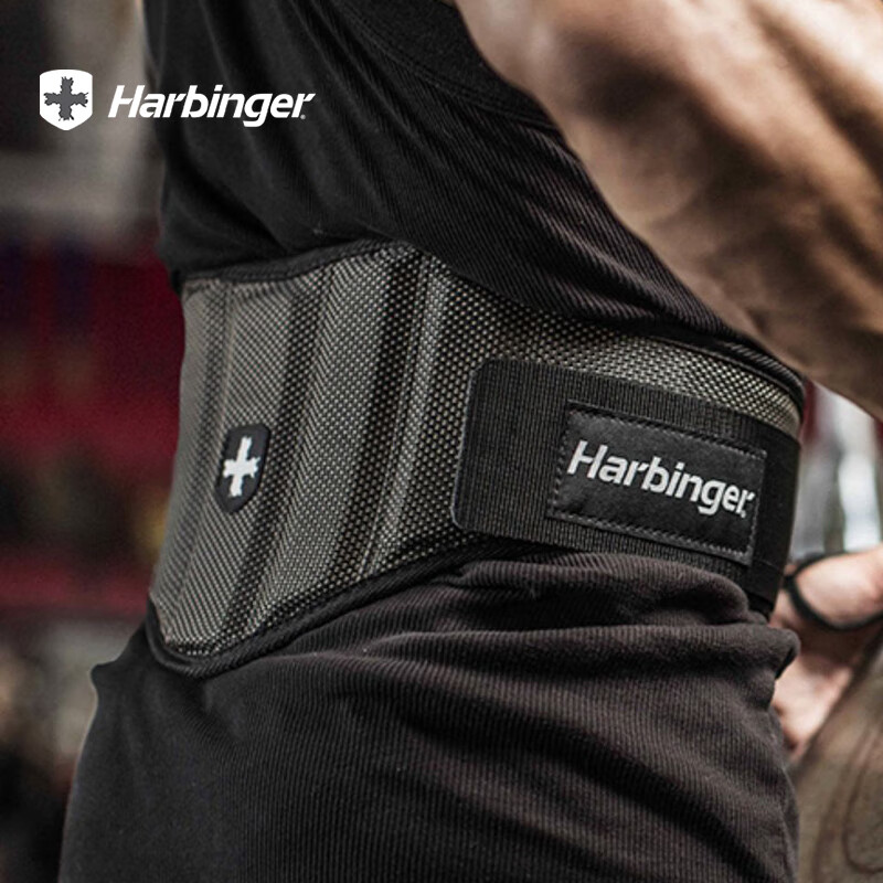 Harbinger哈彬者进口专业健身护腰带运动防护深蹲硬拉举重训练支撑护具 7.5英寸加宽/强护/黑灰色 XL（腰围97-112cm）/ 背宽约19cm