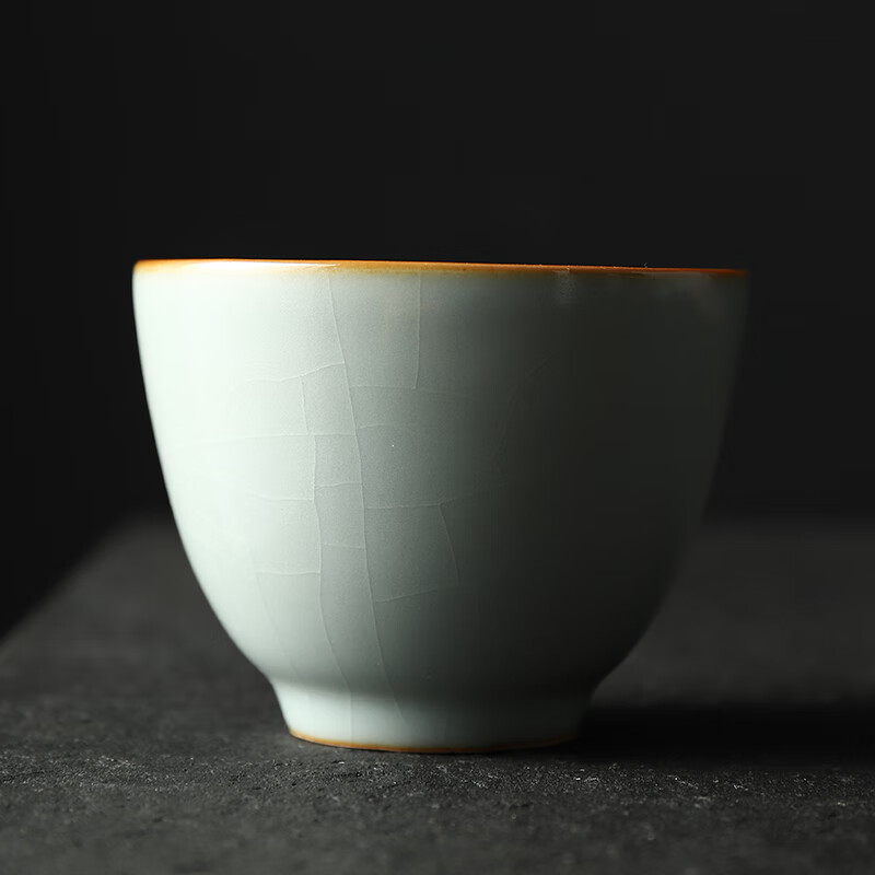 汝瓷主人杯个人杯陶瓷茶盏单杯茶碗功夫茶具品茗杯 汝窑星安杯(大号)